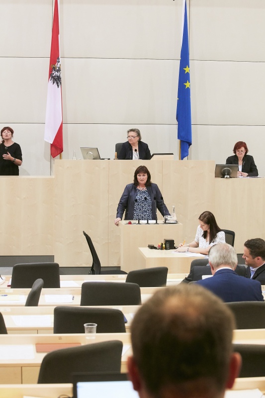 Nationalratsabgeordnete Petra Wimmer (S). Am Präsidium Dritte Natinalratspräsidentin Anneliese Kitzmüller (F)