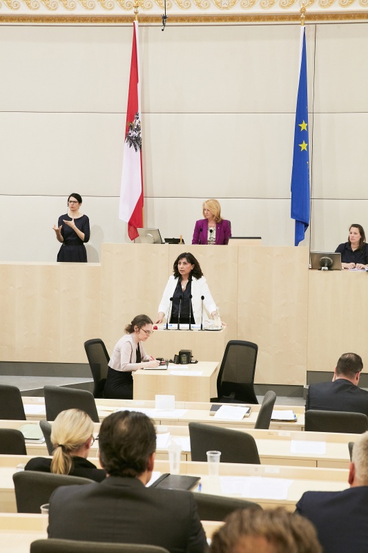 Nationalratsabgeordnete Selma Yildirim (S). Am Präsidium Zweite Nationalratspräsidentin Doris Bures (S)