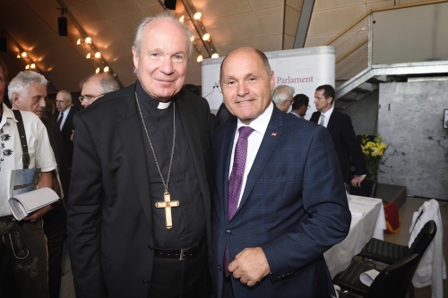 Von links: Kardinal Christoph Schönborn, Nationalratspräsident Wolfgang Sobotka (V)