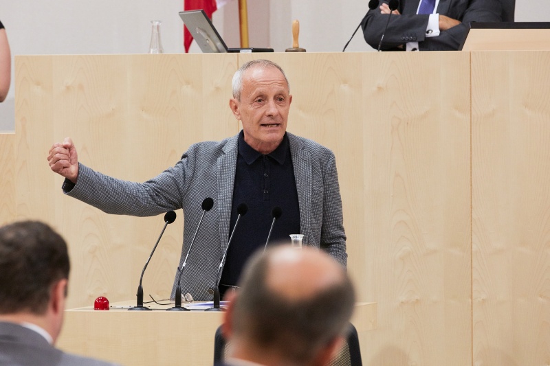 Am Rednerpult: Nationalratsabgeordneter Peter Pilz (P)