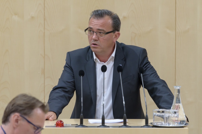 Am Rednerpult: Nationalratsabgeordneter Christian Pewny (F)