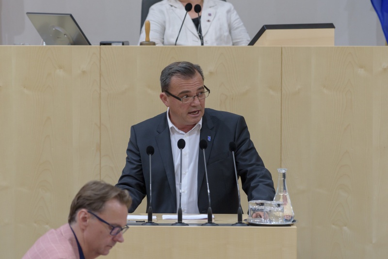 Am Rednerpult: Nationalratsabgeordneter Christian Pewny (F)