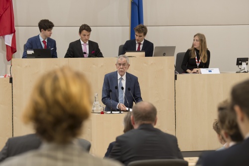 Am Rednerpult: Bundespräsident Alexander Van der Bellen