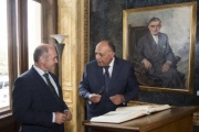 Von links: Nationalratspräsident Wolfgang Sobotka (V), ägyptsicher Außenminister S. E. Samih Hasan Schukri Salim