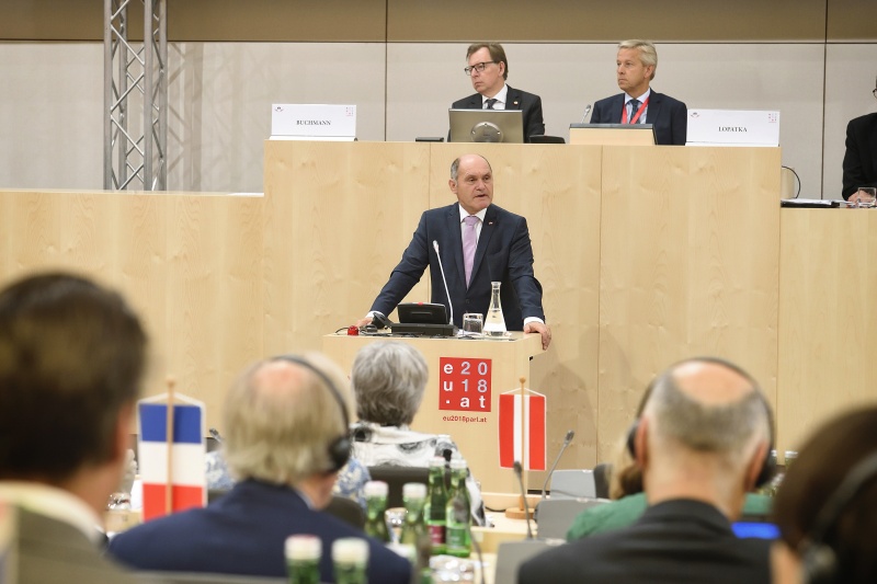 Begrüßung durch Nationalratspräsident Wolfgang Sobotka (V)