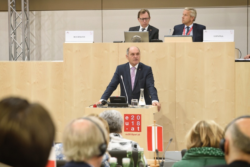 Begrüßung durch Nationalratspräsident Wolfgang Sobotka (V)