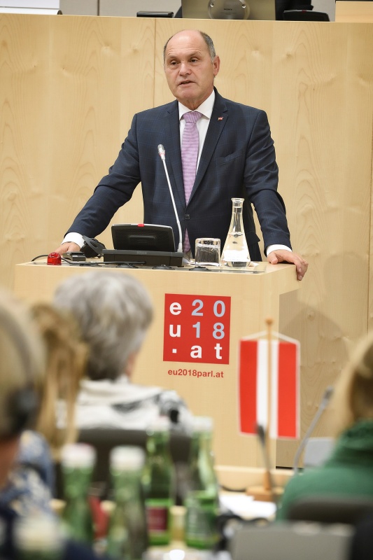 Begrüßung durch Nationalratspräsident Wolfgang Sobotka (V)