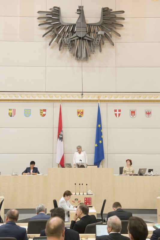 Am Präsidium: Bundesraspräsidentin Inge Posch-Gruska (S) bei ihrer Antrittsrede vor dem Bundesrat