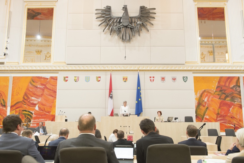 Am Präsidium: Bundesraspräsidentin Inge Posch-Gruska (S) bei ihrer Antrittsrede vor dem Bundesrat