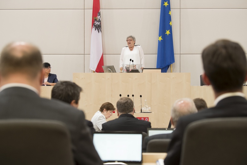 Am Präsidium: Bundesraspräsidentin Inge Posch-Gruska (S) bei ihrer Antrittsrede vor dem Bundesrat