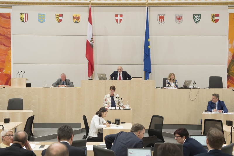 Am Präsidium: Bundesratspräsident Reinhard Todt (S). Am Rednerpult: Bundesrätin Elisabeth Grimling (S)