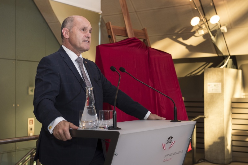 Nationalratspräsident Wolfgang Sobotka (V) begrüßt die VeranstaltungsteilnehmerInnen