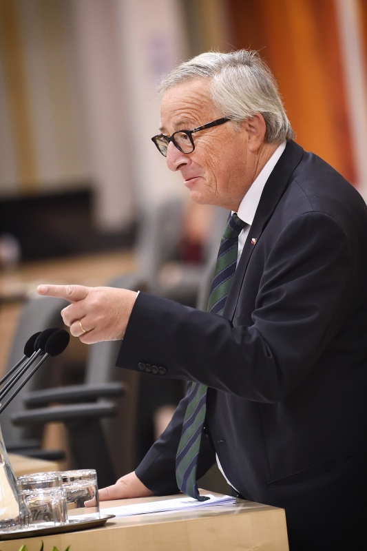Präsident der Europäischen Kommission Jean-Claude Juncker bei seiner Rede