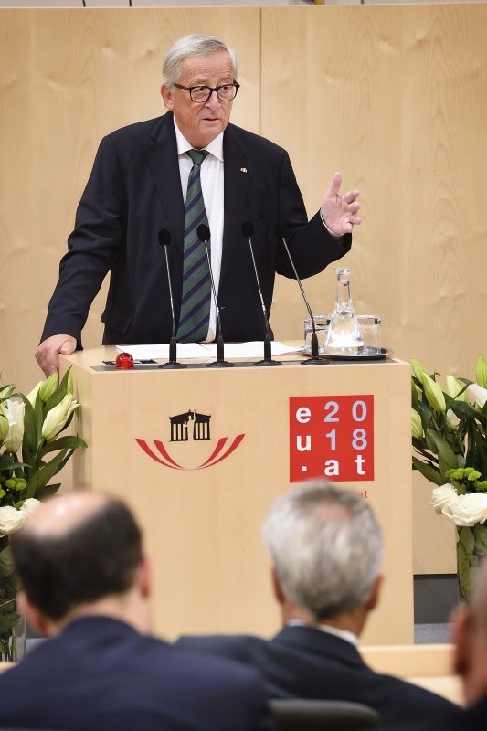 Präsident der Europäischen Kommission Jean-Claude Juncker bei seiner Rede