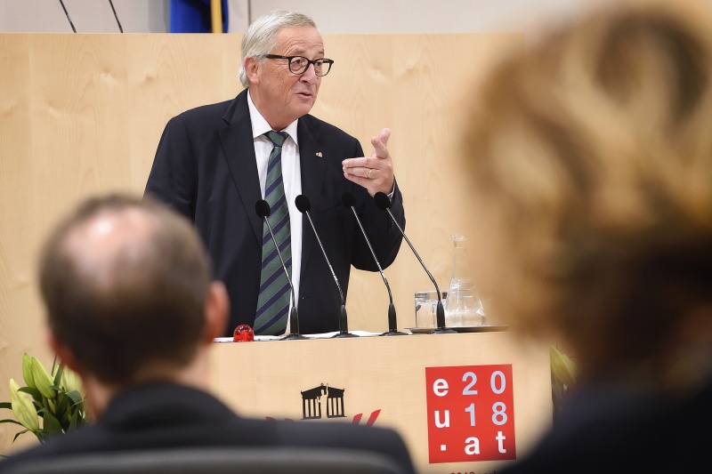 Präsident der Europäischen Kommission Jean-Claude Juncker bei seiner Rede