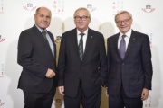 Von links: Nationalratspräsident Wolfgang Sobotka (V), Präsident der Europäischen Kommission Jean-Claude Juncker, Bundeskanzler a.D. Wolfgang Schüssel