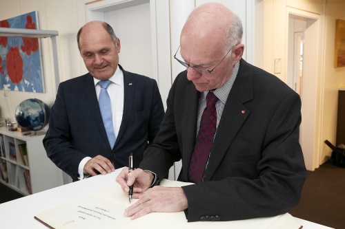 von links: Nationalratspräsident Wolfgang Sobotka (V), Präsident des Deutschen Bundestages a.D. Norbert Lammert