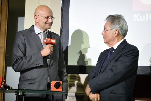 Von links: Geschäftsführer ORF III Peter Schöber, Bundespräsident a.D. Heinz Fischer