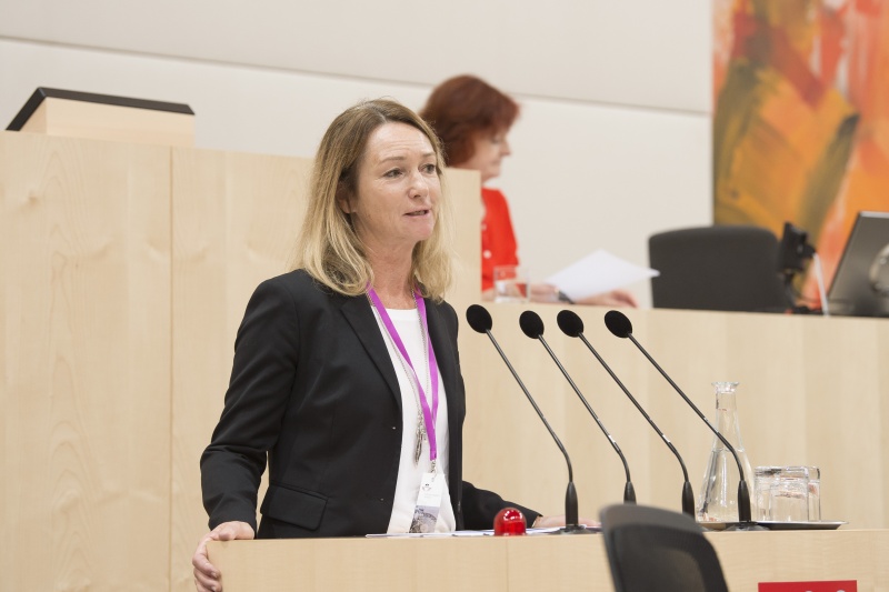 Am Rednerpult: Stv. Geschäftsführerin SOS Kinderdorf Elisabeth Hauser