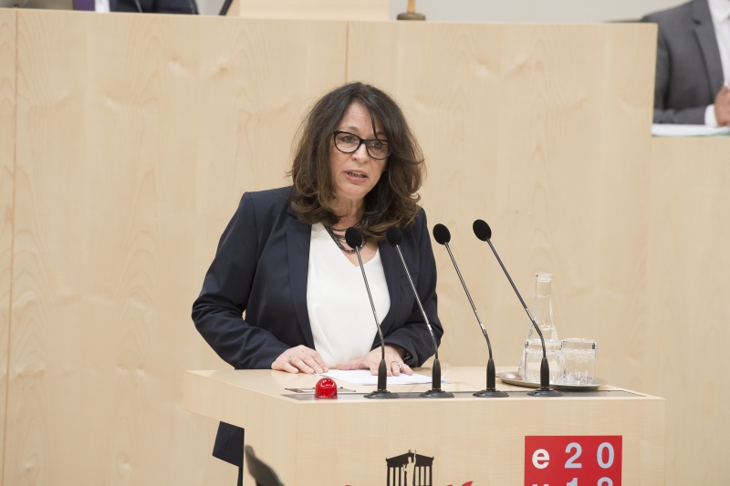Am Rednerpult: Bundesrätin Elisabeth Mattersberger (V)
