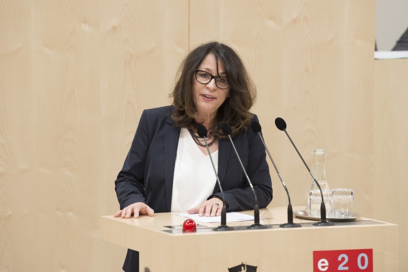Am Rednerpult: Bundesrätin Elisabeth Mattersberger (V)