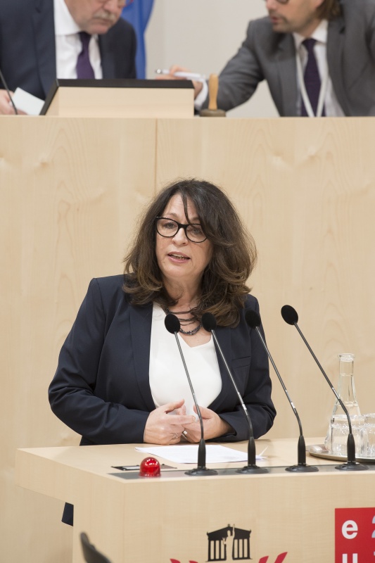 Am Rednerpult: Bundesrätin Elisabeth Mattersberger (V)