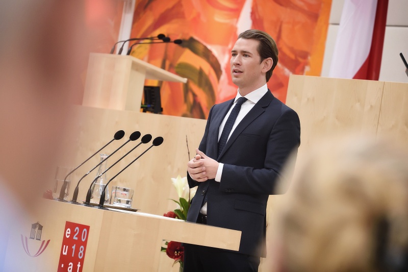 Bundeskanzler Sebastian Kurz (V) am Wort