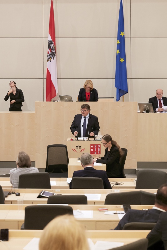 Nationalratsabgeordneter Rainer Leopold Wimmer (S) am Rednerpult