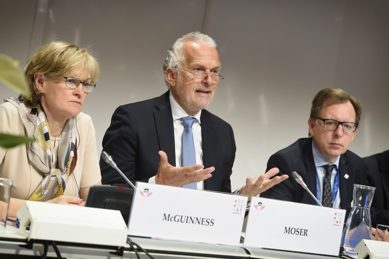 From left: First Vice President of the European Parliament Mairead McGuinness, Federal Minister of Constitutional Affairs, Reforms, Deregulation and Justice Josef Moser, Chair of the EU Committee of the Federal Council, Christian Buchmann (V), Chair of Permanent Subcommittee on EU Affairs of the National Council Reinhold Lopatka (V)