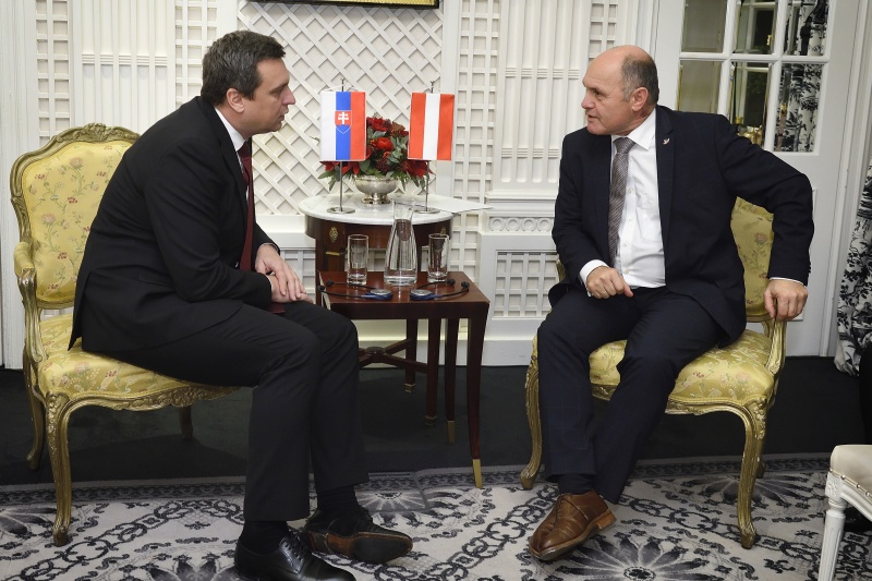 Von links: Slowakischer Parlamentspräsident Andrej Danko, Nationalratspräsident Wolfgang Sobotka (V)