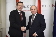 Von links: Slowakischer Parlamentspräsident Andrej Danko, Nationalratspräsident Wolfgang Sobotka (V)
