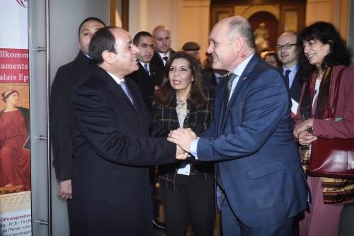 Von links: Präsident der Arabischen Republik Ägypten Abdel Fattah Al-Sisi, Nationalratspräsident Wolfgang Sobotka (V)