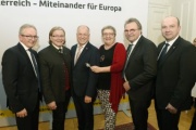 Von links: Bundesrat Karl Bader (V), Bundesratsvizepräsident Hubert Koller (S), Bundesratspräsident Ingo Appé (S), Bundesrätin Inge Posch-Gruska (S), Ewald Lindinger