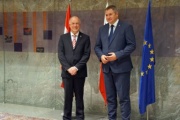 Bundesratspräsident Ingo Appé (S) mit dem slowenischen Parlamentspräsidenten  Dejan Židan 			