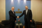 Bundesratspräsident Ingo Appé (S) mit dem Präsidenten der zweiten slowenischen Parlamentskammer Alojz Kovšca