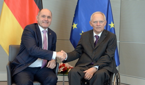 Von links: Nationalratspräsident Wolfgang Sobotka (V) und Bundestagspräsident Wolfgang Schäuble