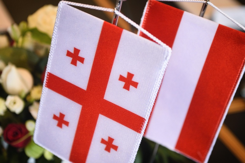 Tischfahne Georgien - Österreich