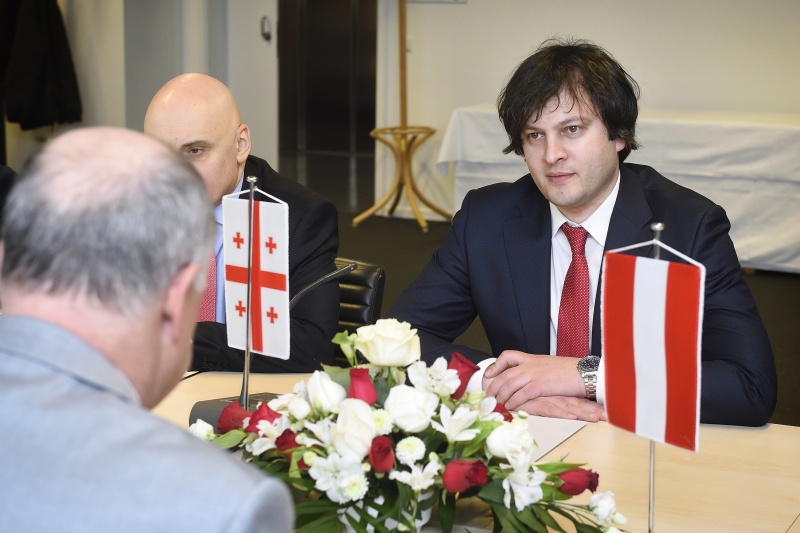 Der Vorsitzende des Parlaments der Republik Georgien Irakli Kobakhidze während der Aussprache