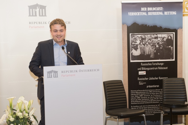 Am Rednerpult: Felix Hafner, Österreichischer Auslandsdienst