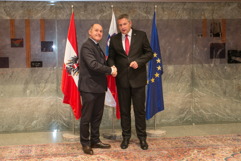 Von links: Nationalratspräsident Wolfgang Sobotka (V), slowenischer Parlamentspräsident Dejan Židan