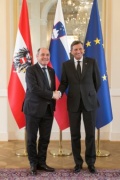 Von links: Nationalaratspräsident Wolfgang Sobotka (V), Slowenischer Staatspräsident Borut Pahor