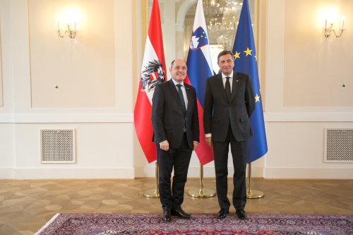 Von links: Nationalaratspräsident Wolfgang Sobotka (V), Slowenischer Staatspräsident Borut Pahor