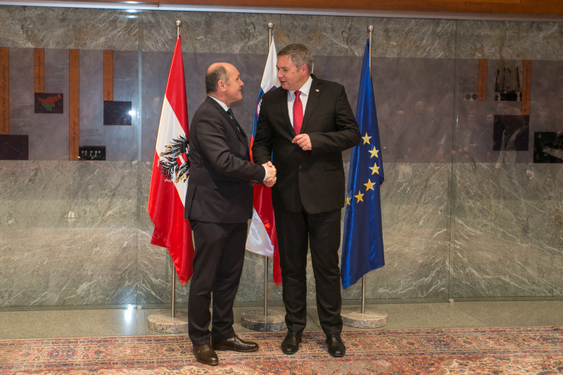 Von links: Nationalratspräsident Wolfgang Sobotka (V), slowenischer Parlamentspräsident Dejan Židan