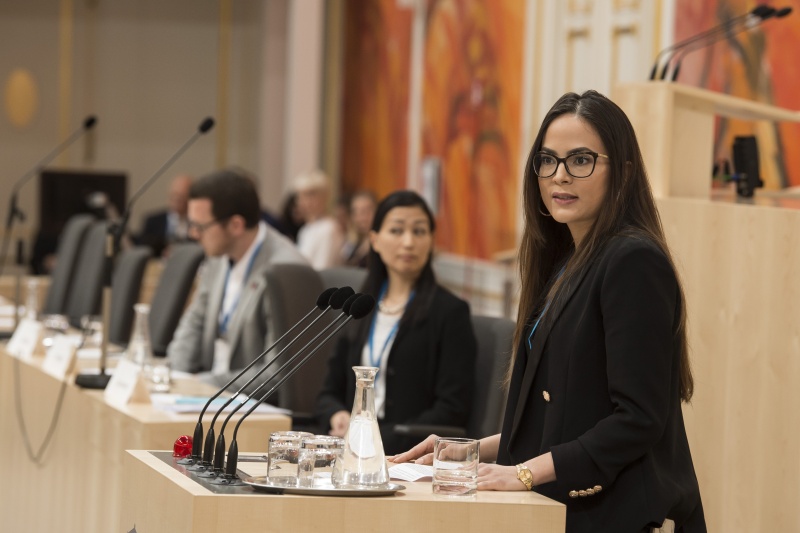 Am Rednerpult: Katia Wagner, Kronen Zeitung