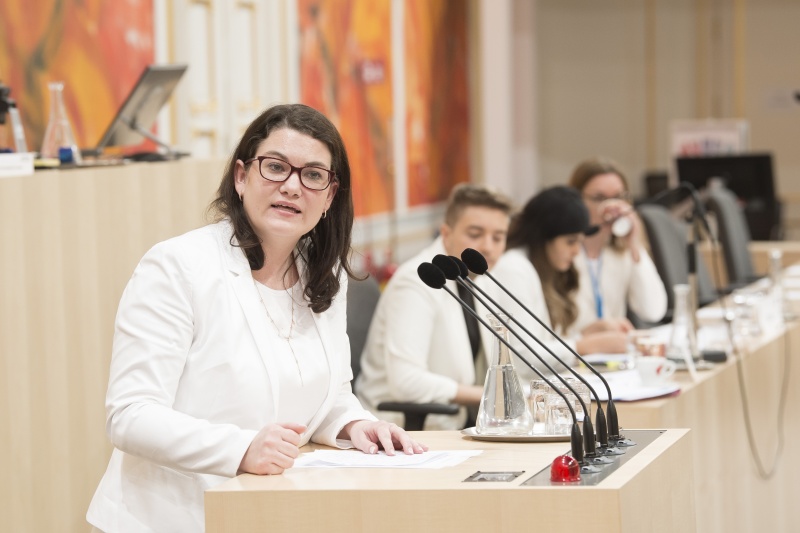 Am Rednerpult: Nationalratsabgeordnete Melanie Erasim (S)