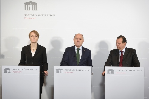 Von links: Eva Zeglovits, Nationalratspräsident Wolfgang Sobotka (V), Thomas Stern