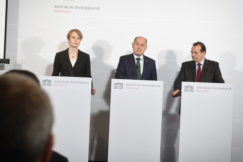 Von links: Eva Zeglovits, Nationalratspräsident Wolfgang Sobotka (V), Thomas Stern