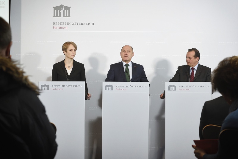 Von links: Eva Zeglovits, Nationalratspräsident Wolfgang Sobotka (V), Thomas Stern