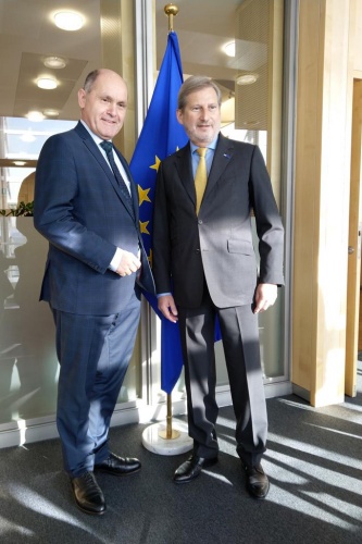 Von links: Nationalratspräsident Wolfgang Sobotka (V) und EU-Kommissar Johannes Hahn