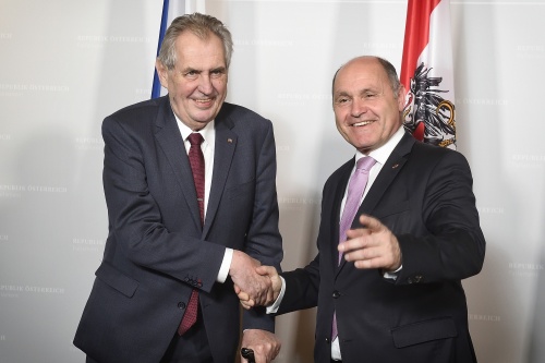 Von links: Präsident der Republik Tschechien Miloš Zeman, Nationalratspräsident Wolfgang Sobotka (V)